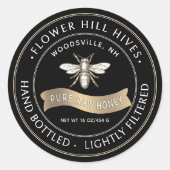 ビーフランスのバナーハニーラベルブラック ラウンドシール (正面)