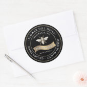 ビーフランスのバナーハニーラベルブラック ラウンドシール (封筒)