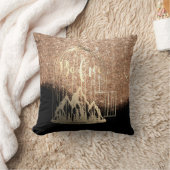 ビーフリーアウトカゴ鳥の山の金ゴールドグリッター クッション (ブランケット)