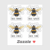 ビーフリーワイルドkindユー（昆虫）マルハナバチ 図解入りの、写真付きの シール (シート)