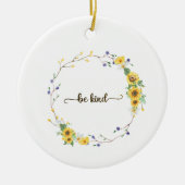 ビーフレンドリーひまわりフローラ植物リース セラミックオーナメント (正面)