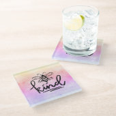 ビーフレンドリーグラデーションレインボー ガラスコースター (アングル)