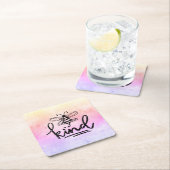 ビーフレンドリーグラデーションレインボー スクエアペーパーコースター (インサイチュ)