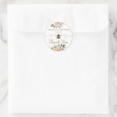 ビーフレンドリーピンクフローラブライダルシャワーありがとう ラウンドシール (バッグ)