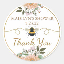 ビーフレンドリーピンクフローラブライダルシャワーありがとう