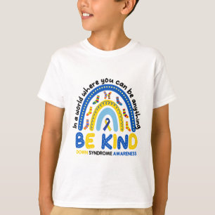 ビーフレンドリーレインボーワールドダウン症候群認識度1 Tシャツ