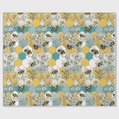 ビーフローラハニカムパターンデイジー ラッピングペーパー (フラット)