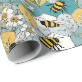 ビーフローラハニカムパターンデイジー ラッピングペーパー (ロールコーナー)