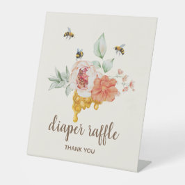 ビーフローラハニカム赤ちゃんシャワーおむつラッフル 台座サイン