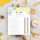 ビーフローラ彼は彼女はブライダルシャワーゲームと言った