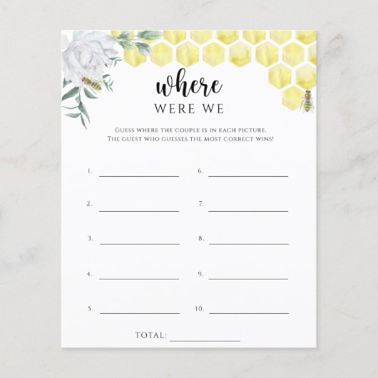 ビーフローラ我々のブライダルシャワーゲーム (正面)