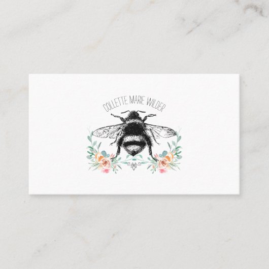 ビーフローラ水色フローラ呼出しカード 名刺 (正面)