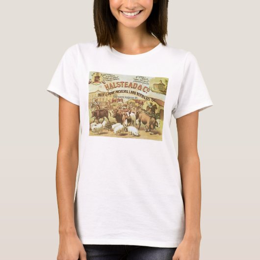 ビーフ及びポーク包装業者、c.1880 (色のlitho) tシャツ (正面)