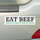 ビーフ。サラダバンパースターでは西は勝てなかった バンパーステッカー (車上)