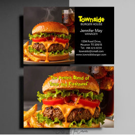 ビーフ ベーコン エッグ バーガー ハウス レストラン ダイナー 名刺