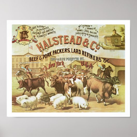 ビーフ&ポークパッカーズ, c.1880 (カラーリソ) ポスター (正面)