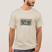 ビーブエネル前向きギーミニマルタイポグラフィデザイン Tシャツ (正面)