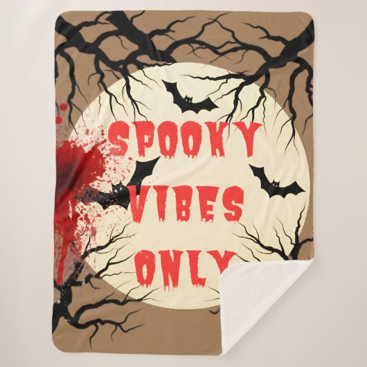 ビーブス不気味のみハロウィーンこうもりと血液（ばちゃばちゃ）跳ねる シェルパブランケット (正面)