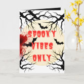 ビーブス不気味のみハロウィーンこうもり血カード カード (黄色い花)