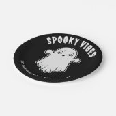 ビーブス不気味キュート幽霊ハロウィーンブラックアンドホワイト ペーパープレート (アングル)