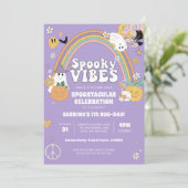 ビーブス不気味グルーヴィ幽霊ヒッペハロウィーン誕生日 招待状 (スタンド正面)