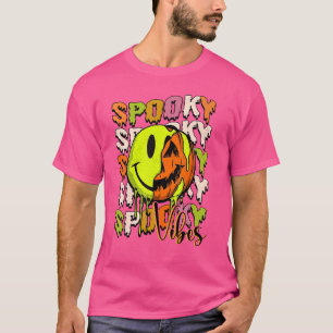 ビーブス不気味ドリップクセスマイル顔パンプキンハ Tシャツ