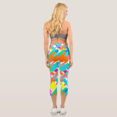 ビーブス前向きハッピーカラー抽象芸術アートブロック カプリレギンス (裏面)