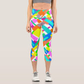 ビーブス前向きハッピーカラー抽象芸術アートブロック カプリレギンス (正面)