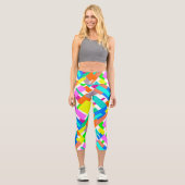 ビーブス前向きハッピーカラー抽象芸術アートブロック カプリレギンス (正面)