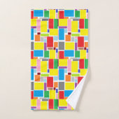 ビーブス前向きハッピーカラー抽象芸術アートブロック バスタオルセット (ハンドタオル)