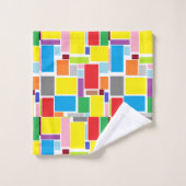 ビーブス前向きハッピーカラー抽象芸術アートブロック バスタオルセット (ウォッシュタオル)