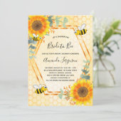 ビーブライダルシャワーひまわり花の緑の花嫁へ 招待状 (スタンド正面)