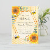 ビーブライダルシャワーひまわり花の緑の花嫁へ 招待状 (スタンド正面)