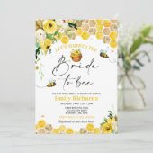 ビーブライダルシャワーイエローフローラ花嫁トゥビー 招待状 (スタンド正面)