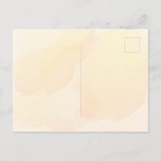 ビーブライダルシャワーオレンジ秋花模様 インビテーションポストカード (裏面)