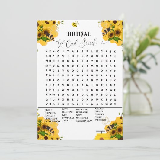 ビーブライダルシャワーゲーモダンム単語検索ゲーム 案内状 (スタンド正面)