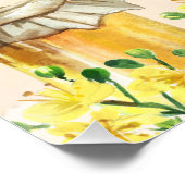 ビーブライダルシャワー花嫁へビーイエロー花模様 ポスター (コーナー)