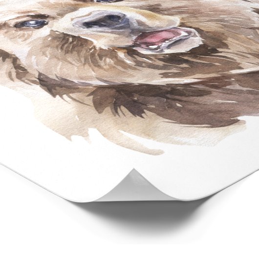 ビーブレイブウォーターカラーベア子供部屋チャイルドウッドランド ポスター (角)