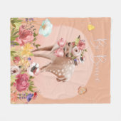 ビーブレイブウ感動的ッドランドディアー子供部屋 フリースブランケット (正面(横))