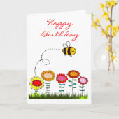 ビーブージングアフラワーガーデン誕生日 カード (黄色い花)