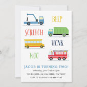 ビープスクリーチウキッドの誕生日パーティー_ブルー 招待状 (正面)