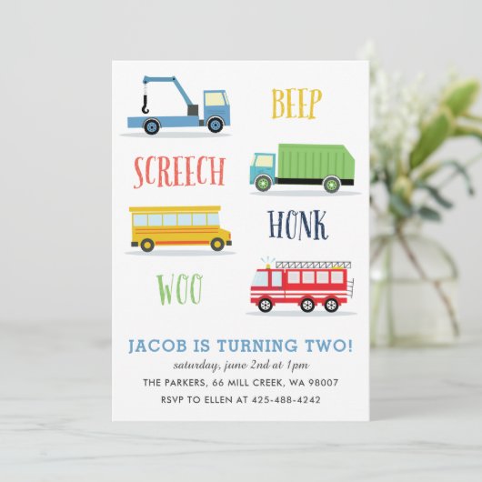 ビープスクリーチウキッドの誕生日パーティー_ブルー 招待状 (スタンド正面)