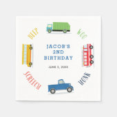 ビープスクリーチブルートラック誕生日パーティー スタンダードカクテルナプキン (正面)