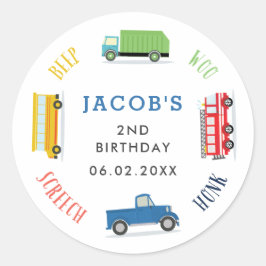 ビープスクリーチブルートラック誕生日パーティー ラウンドシール