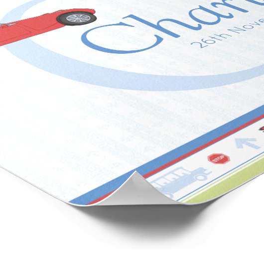 ビープビープカーパーソナライズされたボーイズ名ポスター ポスター (角)