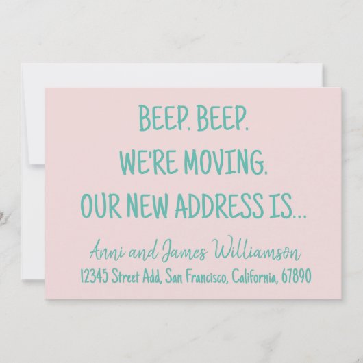 ビープビープ引っ越すぞ。新しいアドレスの移動 案内状 (正面)
