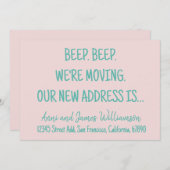 ビープビープ引っ越すぞ。新しいアドレスの移動 案内状 (正面/裏面)