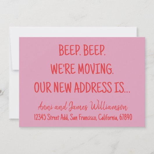 ビープビープ引っ越すぞ。新しいアドレスの移動 案内状 (正面)
