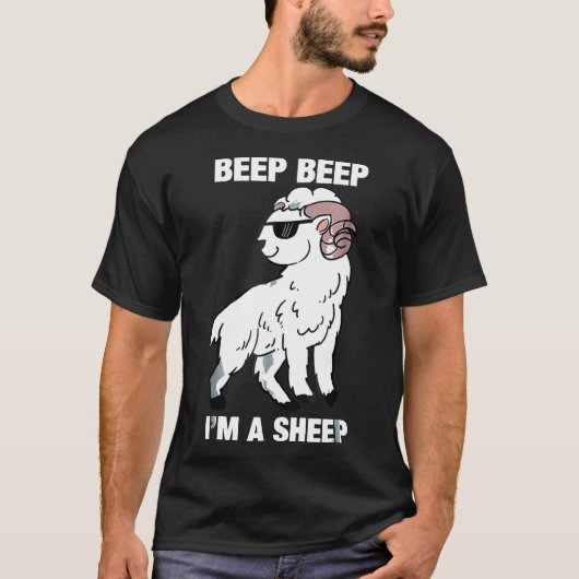 ビープビープ私は羊のおもしろい動物 Tシャツ (正面)