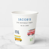 ビープホントウートラック誕生日パーティー紙カップ 紙コップ (裏面)